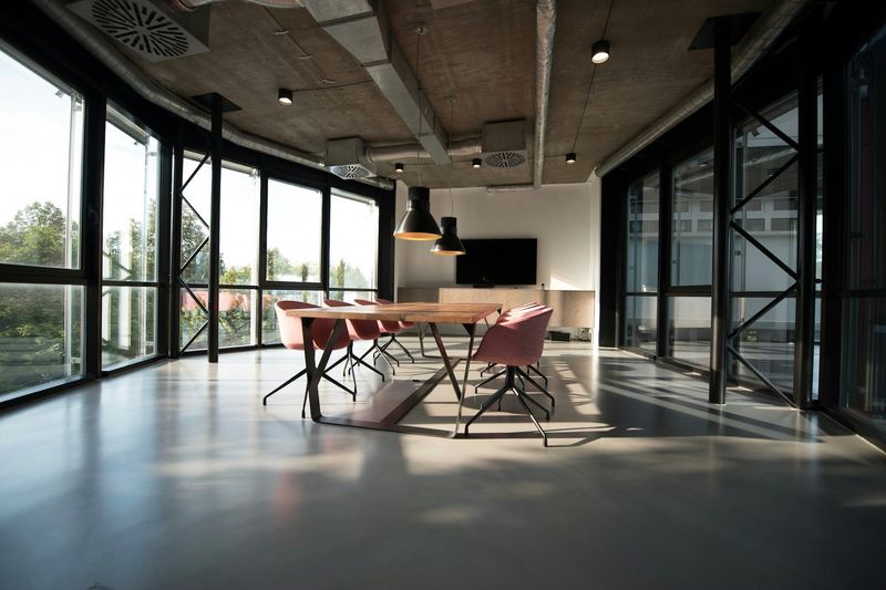 Modern office interior with natural light